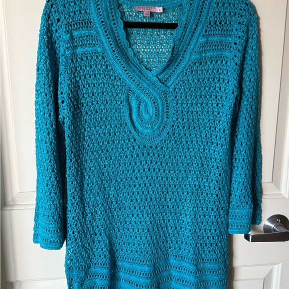 Calypso St. Barth Designer Crochet Swim Cover-Up | Resort Luxury | M - Picture 4 of 5